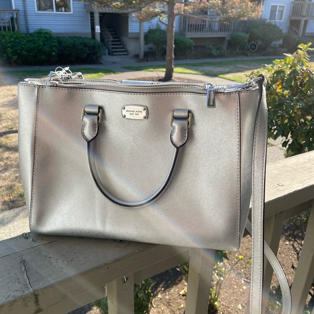 Michael Kors Silver Kellen Bag